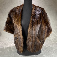 Womens Fur Shawl Wrap One Size Brown Classic Luxury Winter Wedding Bridal