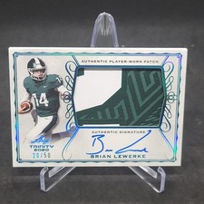 2020 Leaf Trinity Brian Lewerke #PA-BL1 Rookie Patch Auto RPA Platinum /50