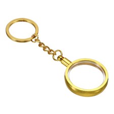 Coin Holder Keychain, 30mm Medallion Holder with Protective Cover, Golden