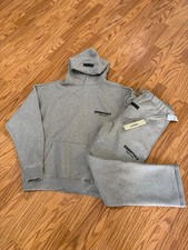 Essentials Fear of God Men's Gray Tracksuit Set Hoodie Pants Size M