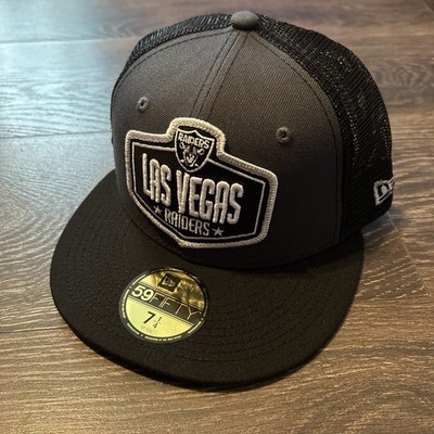 New Era Las Vegas Raiders Draft Day 59Fifty Fitted Hat Cap Black Mesh 7 1/4