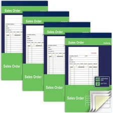 4 Pack Receipt Book, 4.17inx7.2in Receipt Book with Carbon Copies, 2-Part Car...