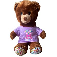 Build A Bear Birthday Plush Happy Birthday Brown Teddy w Paw-sitive Vibes Shirt