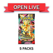 Open Live 5 Packs X Pokemon TCG Ascended Heroes Loose Booster Pack English