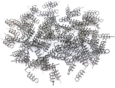 Honbay 100pcs Spring Twist Lock Fishing Hook Centering Pin for Soft Silver 