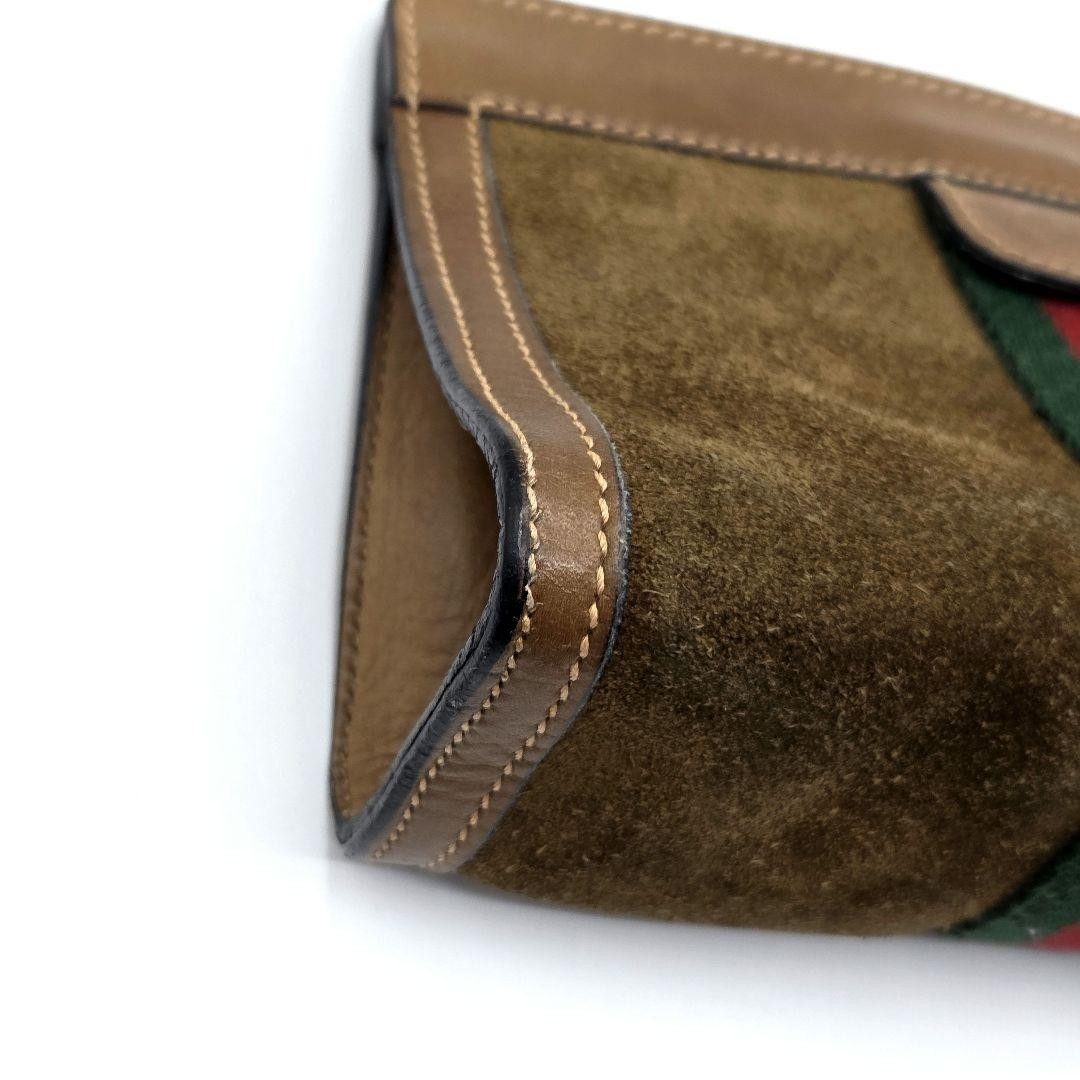 [Authentic Used] GUCCI Solid Sherry Line Suede Br… - image 11