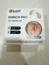Lucid Heading Enrich Pro OTC Hearing Aids Behind The Ear Design-1 Pair Beige New