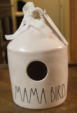Rae Dunn Magenta  MAMA BIRD   Pink Birdhouse 4.5" wide x 8" tall Weighs 1.6lbs