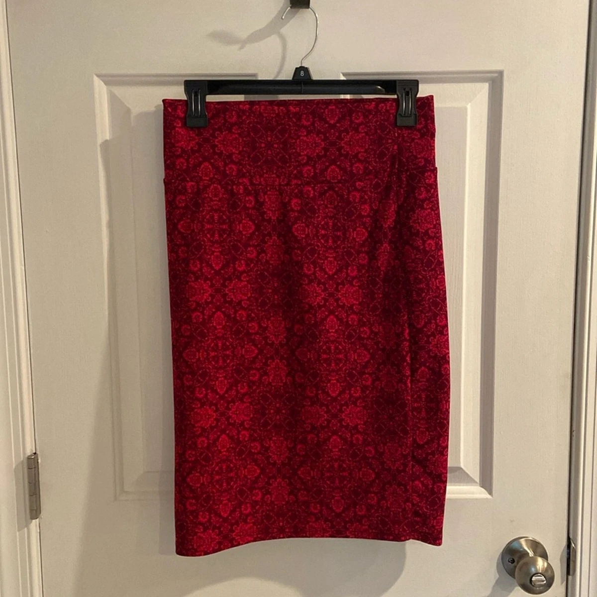 NWT LuLaRoe Cassie Skirt XL | Maroon & Gold Stripe