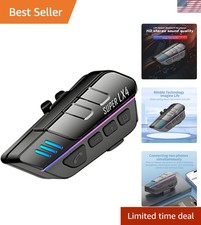 LX4 Motorcycle Helmet Bluetooth Headset, Bluetooth 5.3 Headphone, Smart Noise...