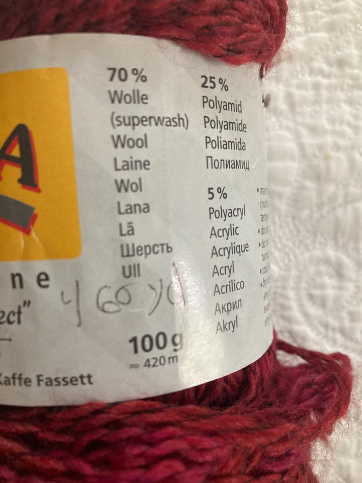 Hilo de calcetín efecto tinte a mano Regia Kaffe Fassett lana fucsia poliamida acrílico Foto 4 de 4