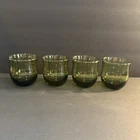 4 Vtg MCM Anchor Hocking Forest Green Juice Tumblers