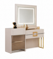 Schminktisch Mit Spiegel Und Goldenen Akzenten Modern Beige Stilvolle MöBel