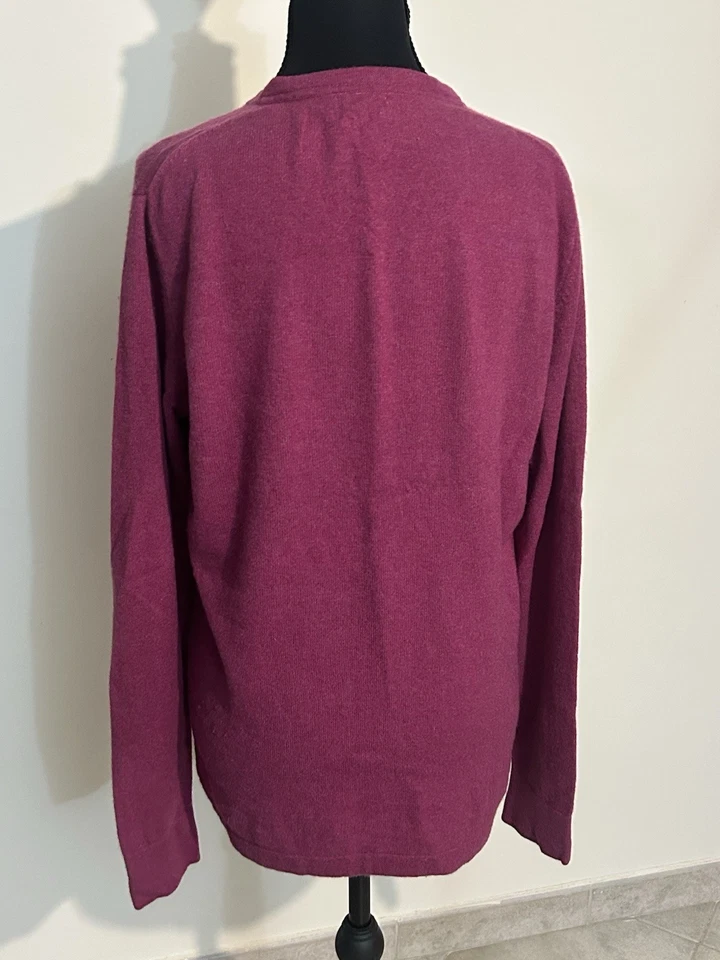 LL Bean Cashmere Sweater Dog Labrador Berry Pink Pull Large Women - Image 3 of 4