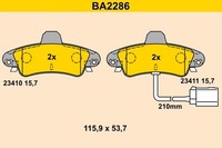 Barum Bremsbelagsatz Scheibenbremse BA2286 FüR Mondeo BNP Ford GBP 1 Turnier 2