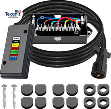 7 Way Trailer Wiring Harness Kit 8 FT Trailer Cord with 7 Pin Trailer Plug and J