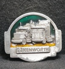 WG11109 AWESOME VINTAGE 1985  KENWORTH  TRUCK COMPANY PEWTER BELT BUCKLE