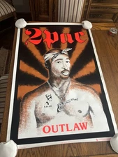2001 2PAC TUPAC SHAKUR OUTLAW #1802 SCORPIO POSTER 34" x 23" BLACK LIGHT NOS