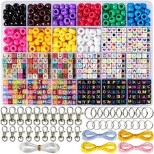 660Pcs DIY Beaded Keychain Making Kit, Bag Charm Craft Supplies