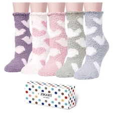 Fuzzy Socks for Women Teen Girls Fluffy Warm Winter Cozy Animal Slipper Sock
