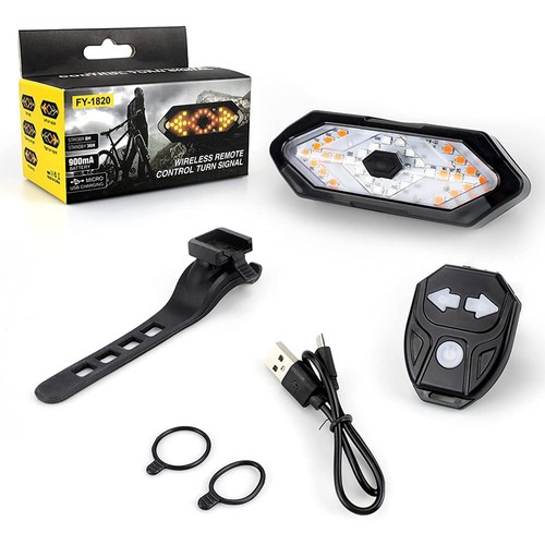 Wireless Bike Turn Signal Light with Remote Control USB Rechargeable Tail Light - Picture 6 of 11