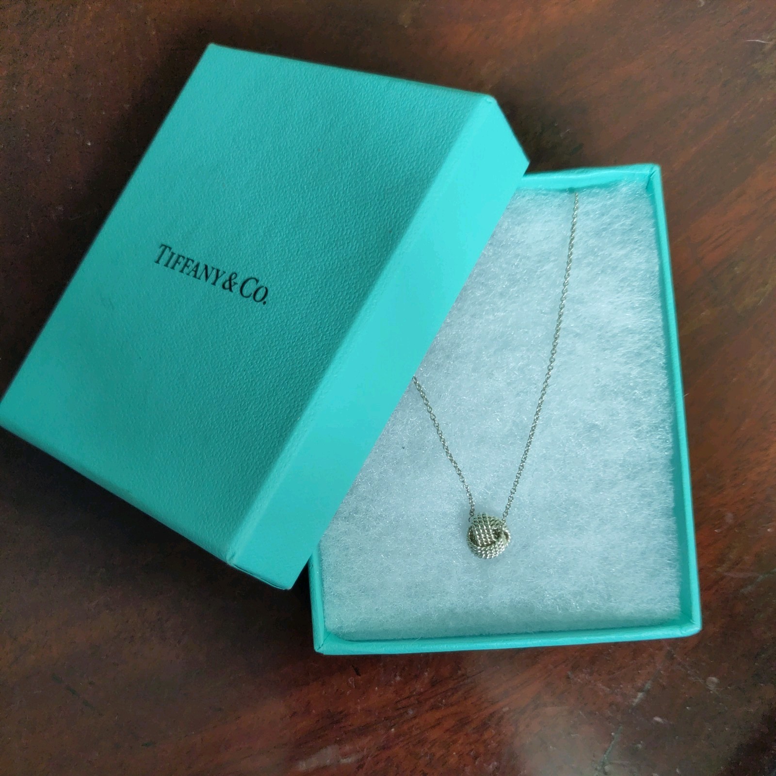 Genuine Return To Tiffany & Co. Sterling Silver Vintage Knot Pendant Necklace