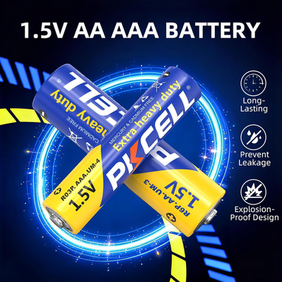 AA AAA Combo 48) Batteries 1.5V 24x AAA & 24x AA Zinc Carbon for