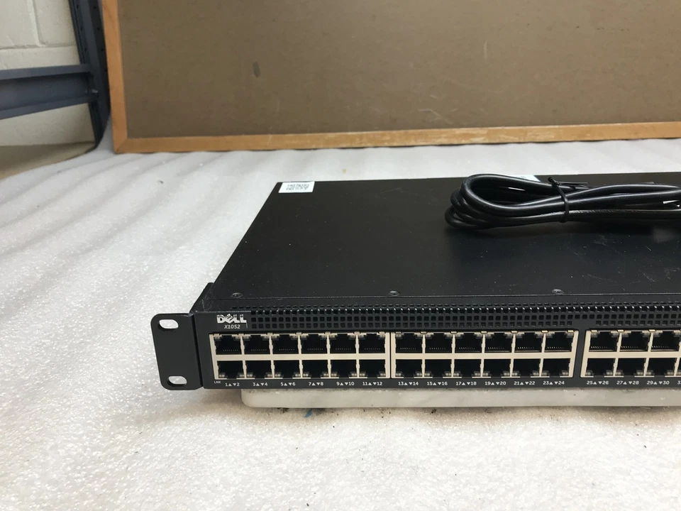 Dell Networking X1052 48 Port Gigabit PoE+ Ethernet Switch w/ Rack Ears - Image 2 of 4
