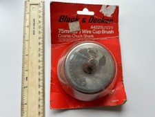 Vintage Made in UK Black & Decker A4221 gruby drut do dowolnej szczotki do kubków wiertniczych 75 mm