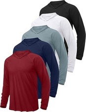 5 Pack Men's Fishing Shirts Long Sleeve UPF Sun Protection Hoodie Lightweight...