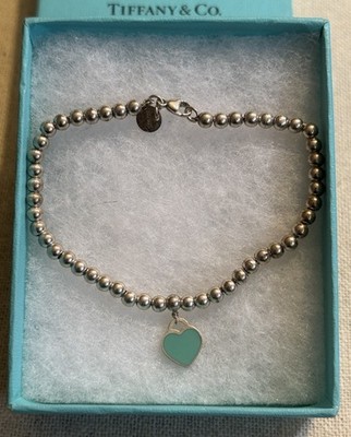 Tiffany & Co Return Tiffany Mint Enamel Mini Heart Tag Beads