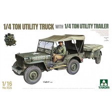 Takom 1:16 ¼-ton Utility Truck & utility trailer Model Military Kit TAK1026