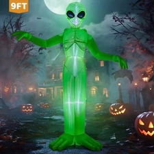 9 Ft Halloween Inflatable Giant Alien Decoration with Built-In Leds,Alien Hallow