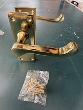 Victorian Scroll Interior Brass Lever Latch Door Handles