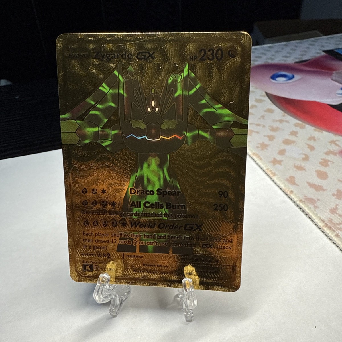 欺瞞　拡張　foil Zygarde Gx 230hp Draco Spear Fan Art Display Card Gold Foil All