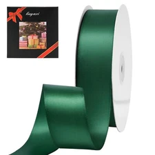 Forest Green Stain Ribbon 1-1/2" X Continuous 50 Yards Double Faced Fabric Ri...