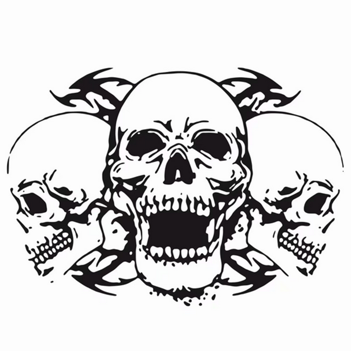 Triple Skull Sticker Vinyl Decals Waterproof DIY Decorative Hood Car Accessories