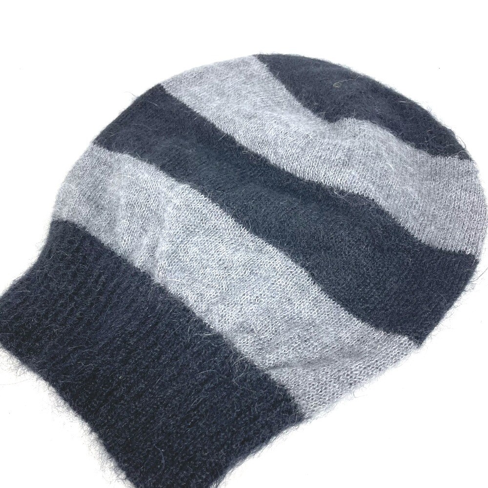 FENDI FXQ107 beanie hat knit hat knit cap border Black/White Fendi | Accessories | Fendi Fxq7 Beanie Hat Knit Hat Knit  main image 4