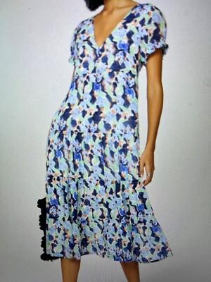 club monaco blue floral dress V Neck Navy Blue Lace Prom Dress, Lace Prom Gown, Dark Blue Evening Dr –  jbydress main image 1