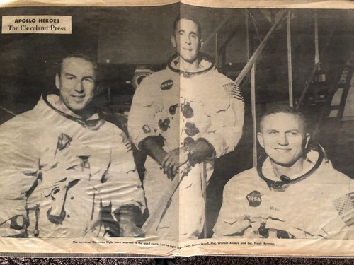 Vintage Apollo 8 Astronauts Lovell,Anders, Frank Borman Cleveland Press 12/28/68