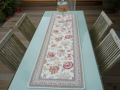 Tischläufer Provence 50x170 cm creme gelb rot Jacquard Gobelin aus Frankreich - Bild 2 von 5