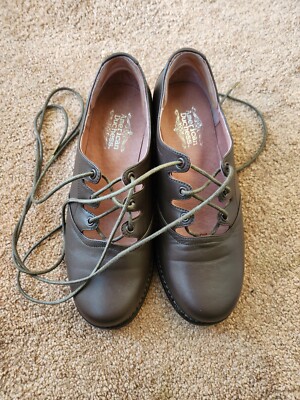 American Duchess Ghillie Vintage Lace-Up Shoes in Brown, Size