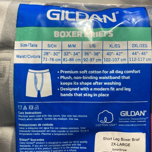 GILDAN ~ 2pk BOXER BRIEFS Size 2XL 44-46 Gray and blue - Picture 3 of 3