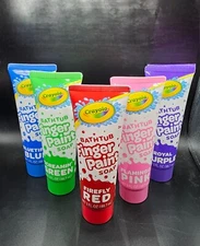 5PC SET: Crayola Bathtub Finger Paint Soap Kids 3oz: Blue Red Green Pink Purple