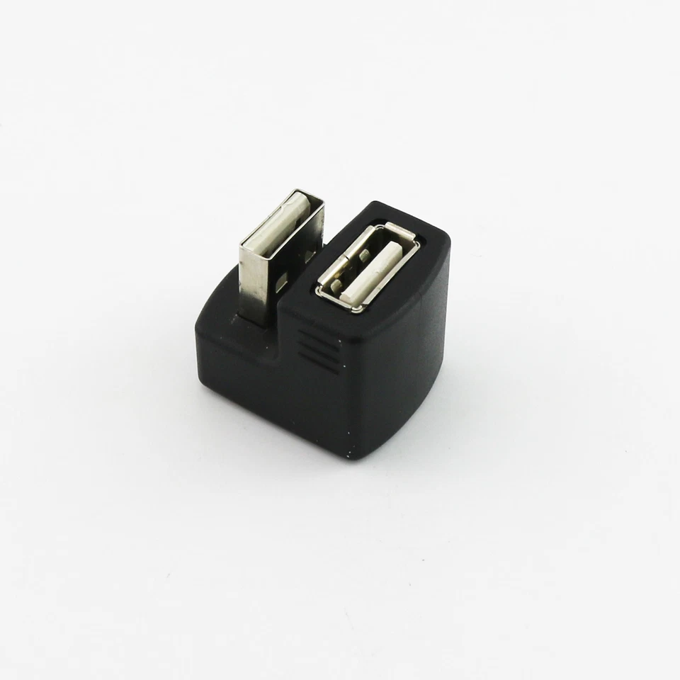 1pc USB 2.0 Type A Male to USB A Female 180 Degree Angle Connector Adapter Black - Image 4 of 4