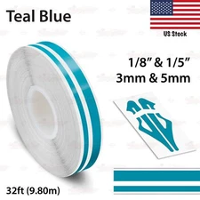 1/8" & 1/5" STRIPE Car Motorcycle Truck Twin Line TAPE Vinyl Sticker TEAL BLUE