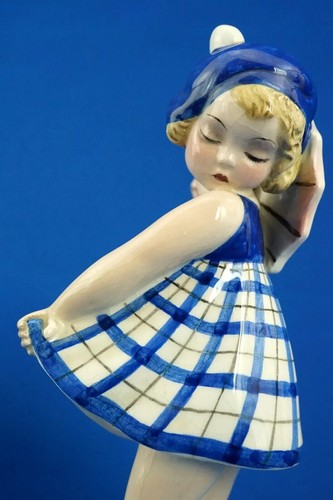 Claire Weiss Goldscheider Ceramic Sculpture Girl Umbrella Deco Austria 1900 20th - Picture 10 of 24