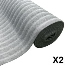 2 ROLLS - Graphite Carpet Underlay 6mm - Black PE Foam - Budget - Cheap