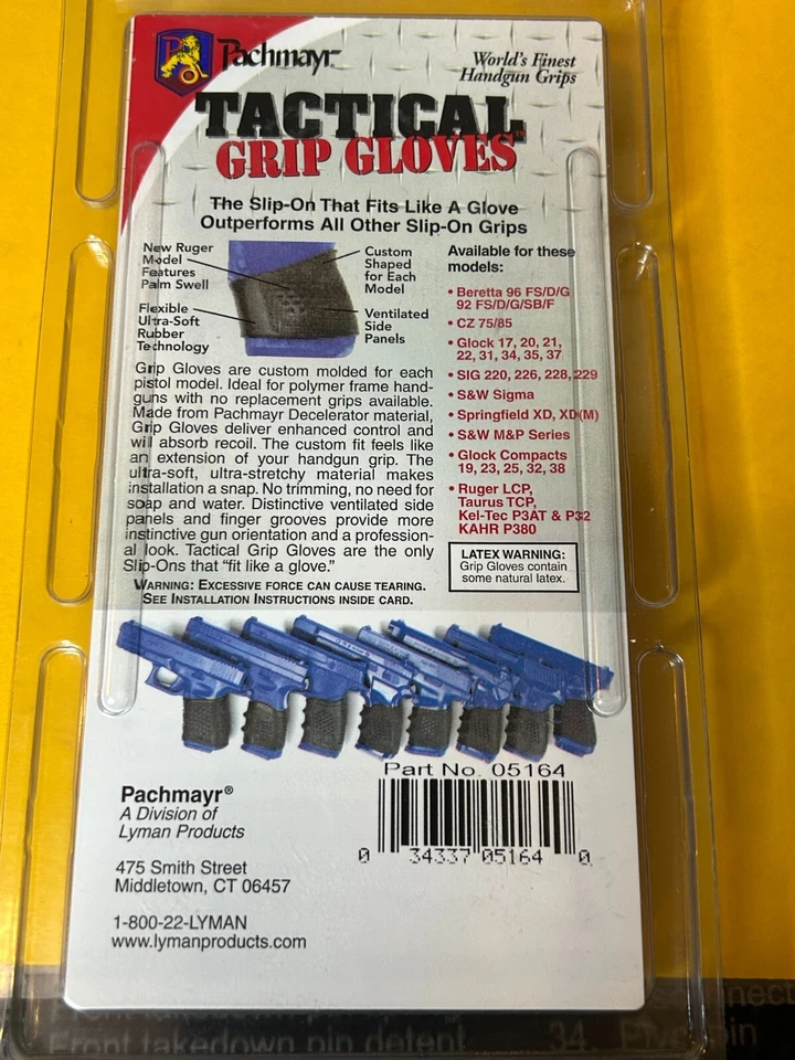 Guante de agarre táctico Pachmayr para Glock 17, 20, 21, 22, 31, 34, 35, 37 Foto 3 de 3