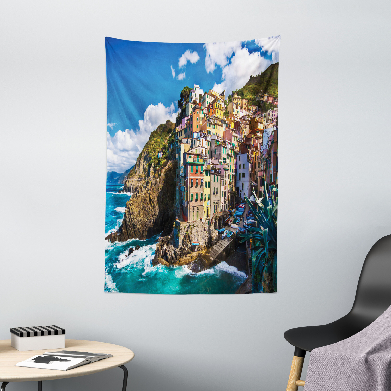 Sea Life Tapestry Italian Mediterranean Print Wall Hanging Decor